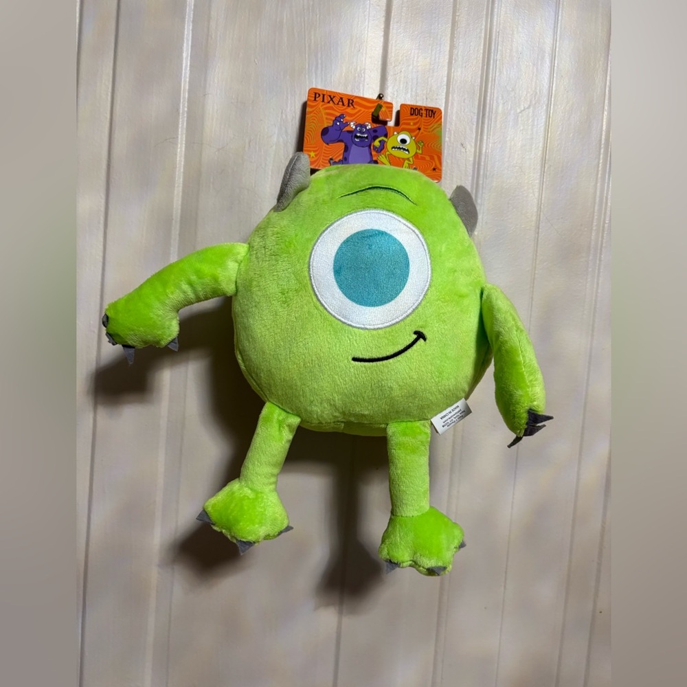 Monsters Inc Mike Wazowski 9”Plush Toy Disney Pixar With Squeaker Very Soft